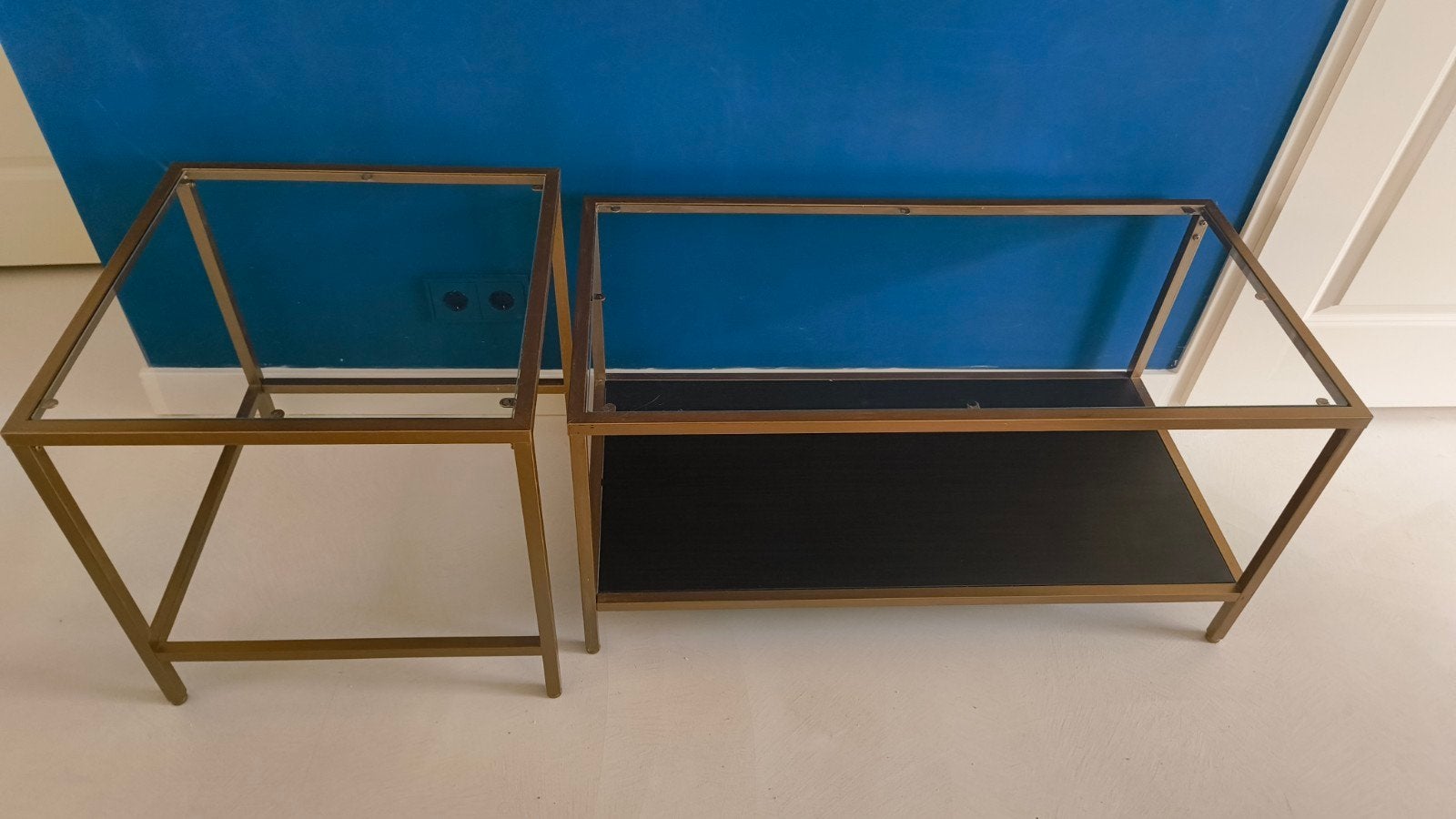 IKEA Vittsjö bijzettafel - overgeschilderd, Gebruikt, Metaal of Aluminium, 55 tot 75 cm, Modern