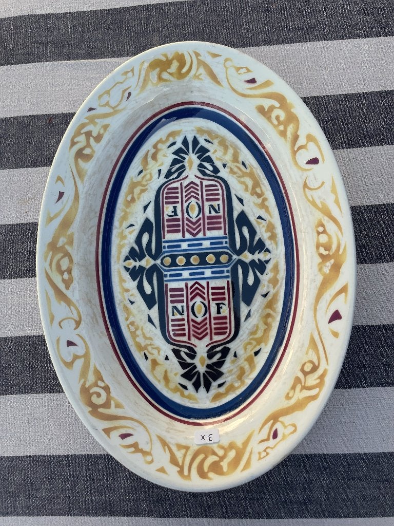 Set geglazuurde aardewerk serveerschalen art deco aardewerk, Ophalen of Verzenden
