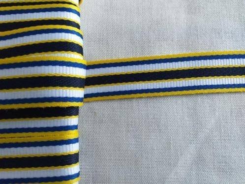 Band blauw/ geel van 2 cm. breed, Ophalen of Verzenden, Nieuw, Lint, Band of Elastiek