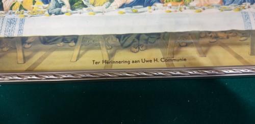 Schilderij / prent Heilige Communie in houten lijst met afbe, Ophalen of Verzenden, 'T Olde Gre-j, Info@toldegrej.nl, Endepoelstraat 20f Didam