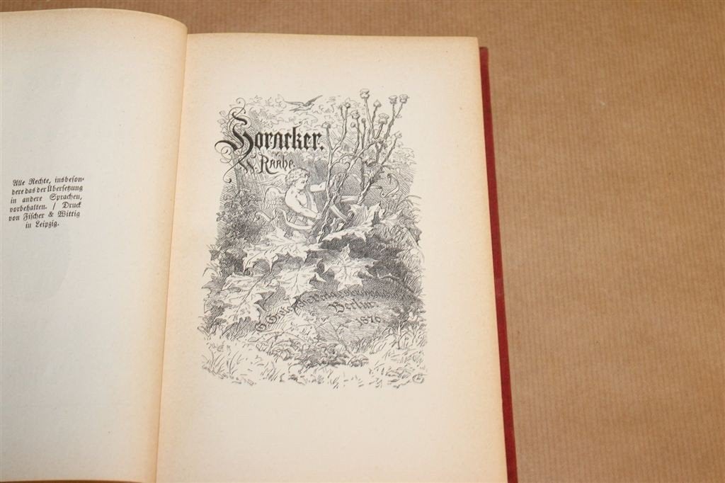 Horacker — Raabe, Vroege Druk met Illustraties 1923 Antiek, Ophalen of Verzenden