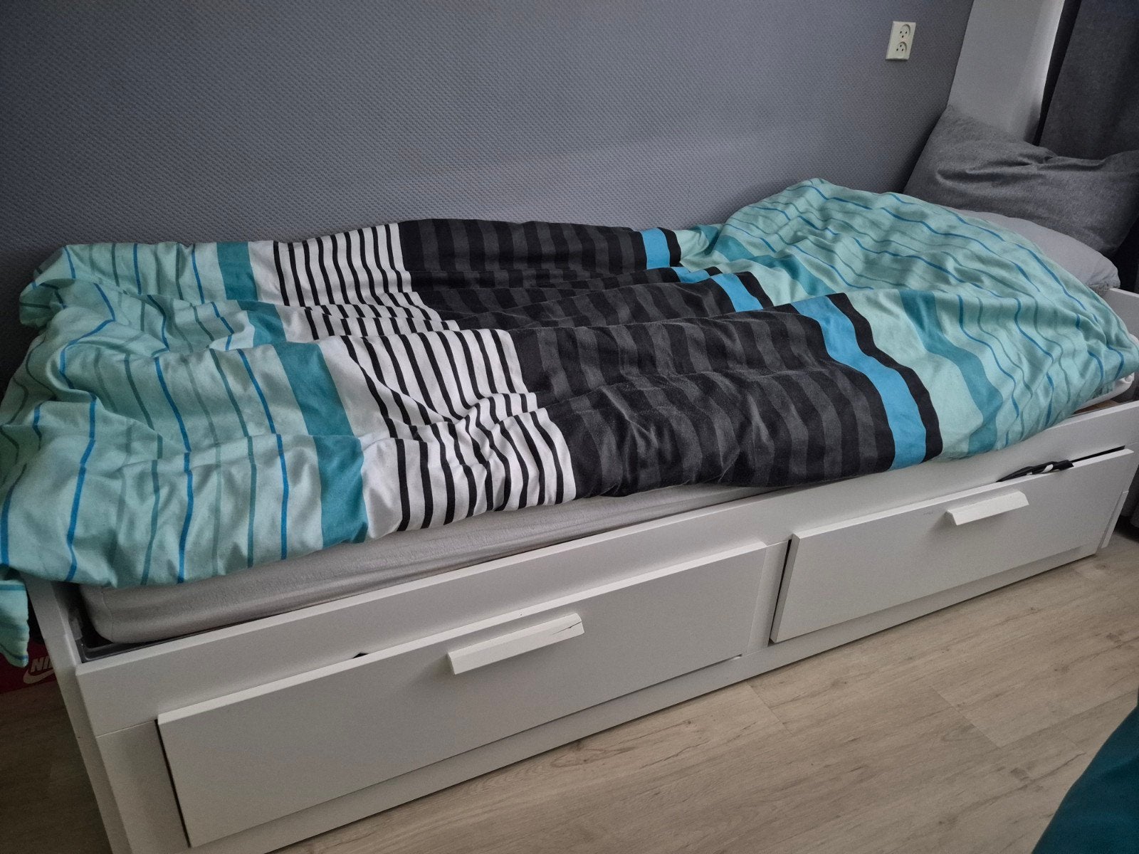 Bedbank Ikea Brimnes, Ophalen, Gebruikt, Eenpersoons, Wit
