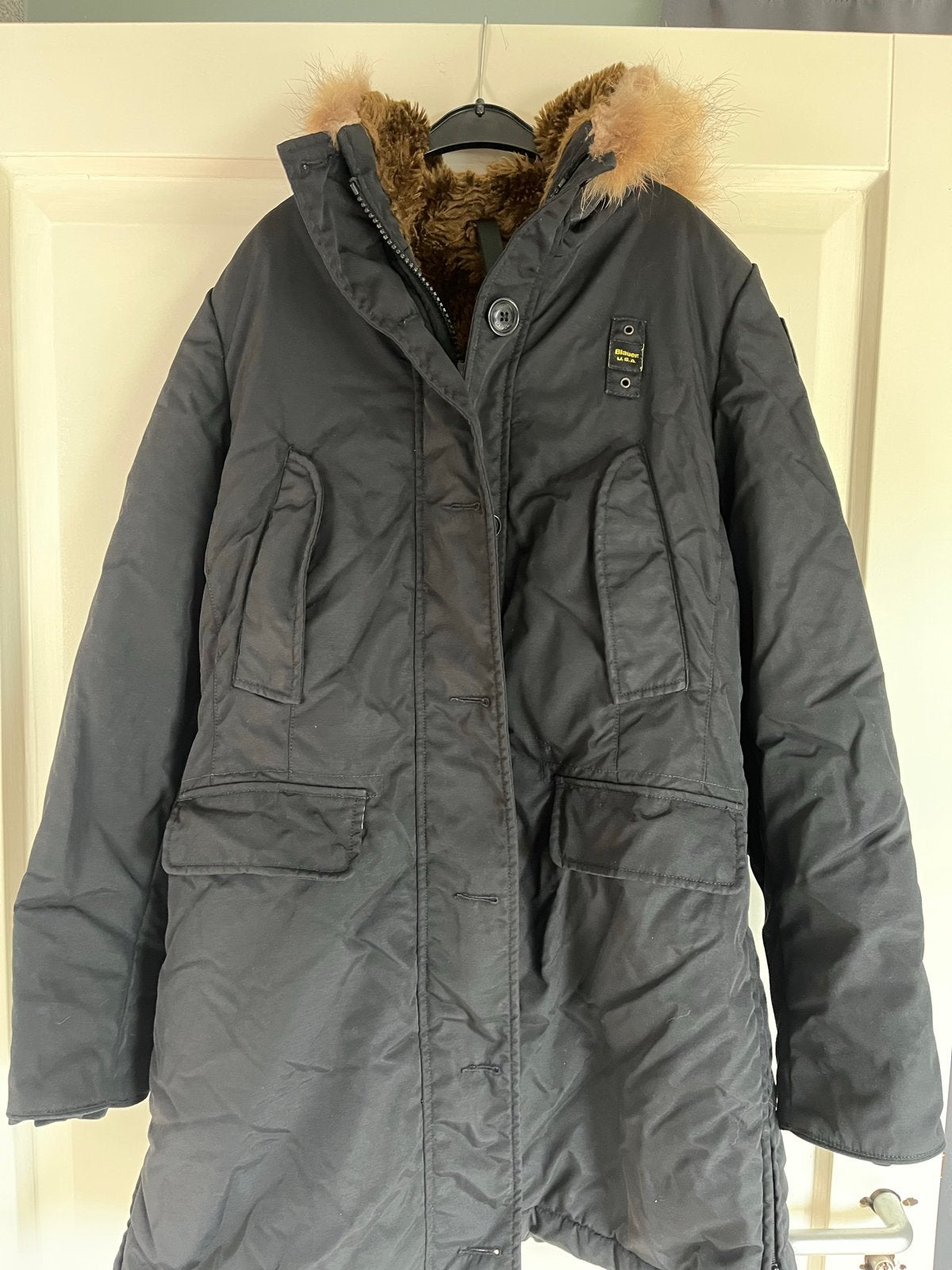 Blauer winterjas maat M, Ophalen of Verzenden, Gedragen, Maat 38/40 (M), Zwart