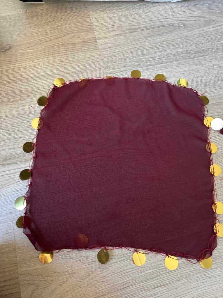 Bordeauxrode halay mendil 8 stuks met gouden munten, Kleding | Dames, Overige Dameskleding, Nieuw, Ophalen of Verzenden