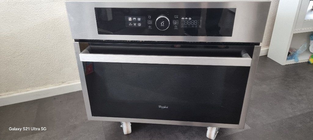 Whirlpool inbouw oven combi magnetron typenr AMW 507/IX, Ophalen, Whirlpool, Gebruikt, Oven met grill
