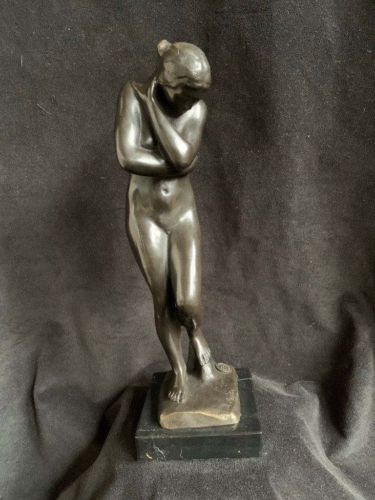 Naakte vrouw, Eva, brons, Ophalen of Verzenden, Brons, Beeld