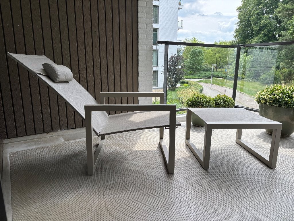 Royal Botania Ninix relax stoel + voetenbank, Tuin en Terras, Ophalen, Zo goed als nieuw