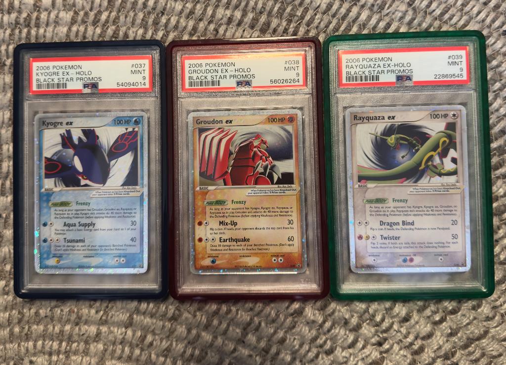Kyogre groudon rayquaza psa 9 set, Ophalen of Verzenden, Nieuw, Meerdere kaarten, Foil