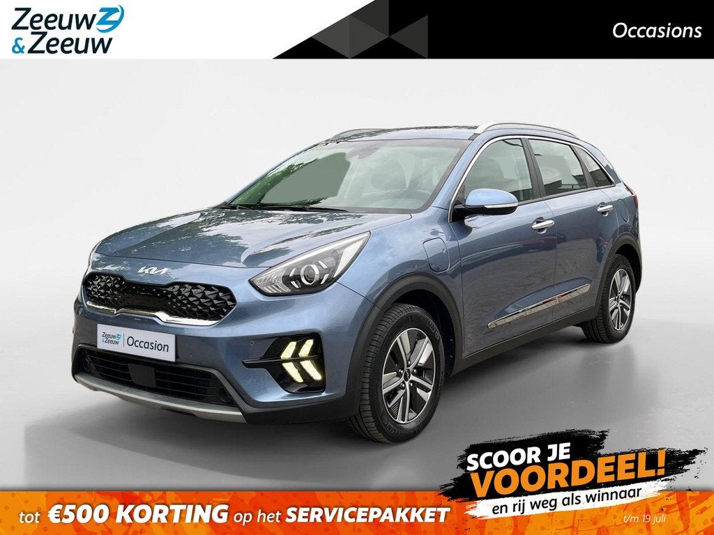 Kia Niro 1.6 GDi PHEV DynamicLine | Climate Control | Cruise, Auto's, Kia, Gebruikt, Blauw, Leder en Stof, Plug-in hybride