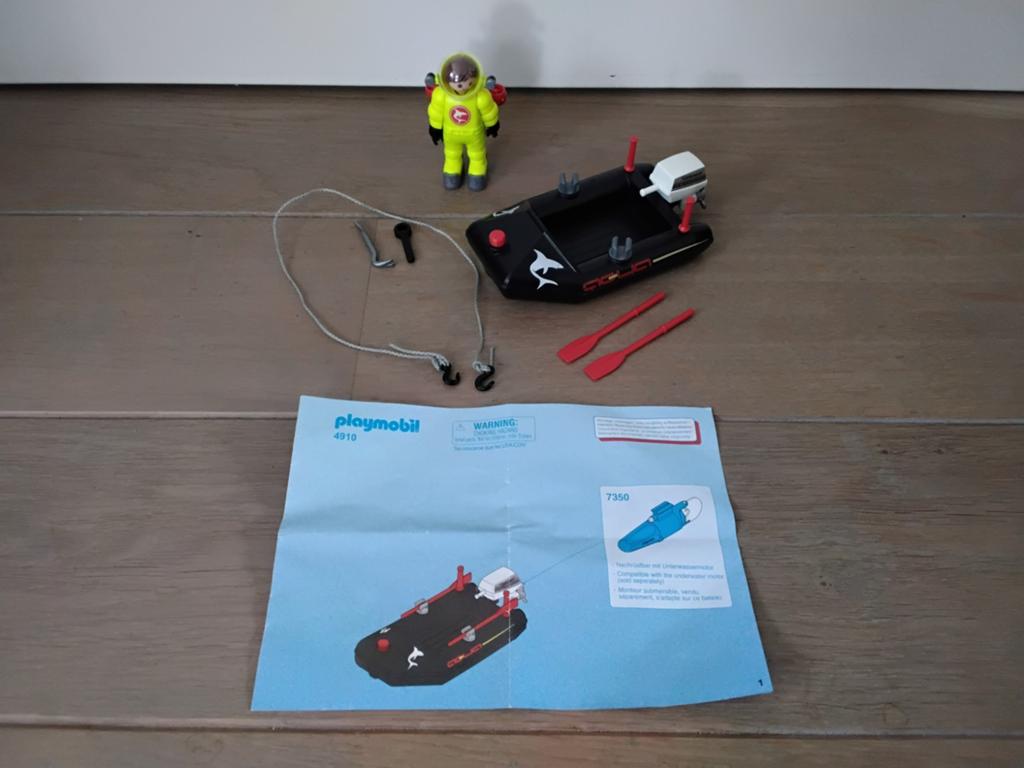 Playmobil Duiker met Rubberboot en Accessoires, Kinderen en Baby's, Ophalen of Verzenden, Zo goed als nieuw, Jongen of Meisje