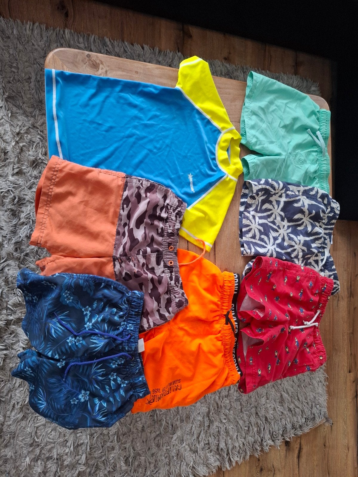 Verzameling zwembroeken en UV-shirt maat 128-134, Gebruikt, UV-zwemkleding, Zwembroek, Jongen