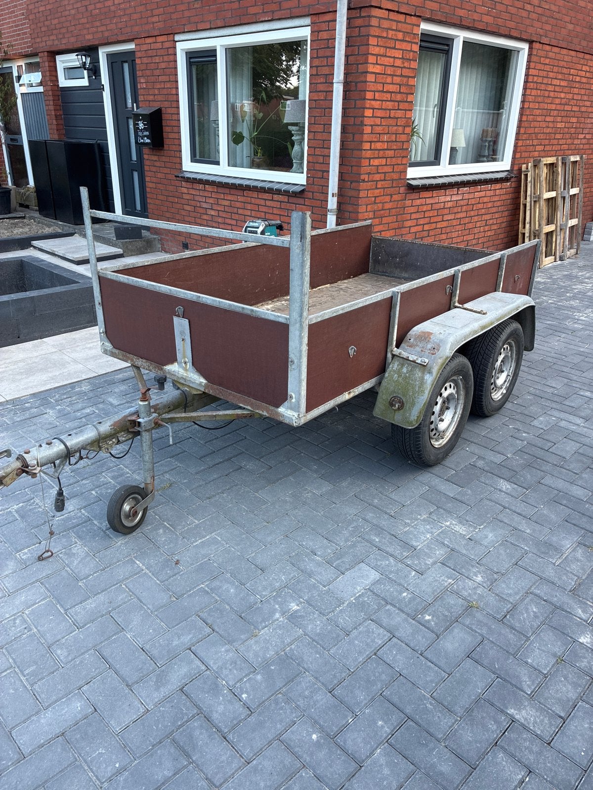 Opknapper aanhangwagen met dubbele as, Auto diversen, Aanhangers en Bagagewagens, Ophalen, Gebruikt