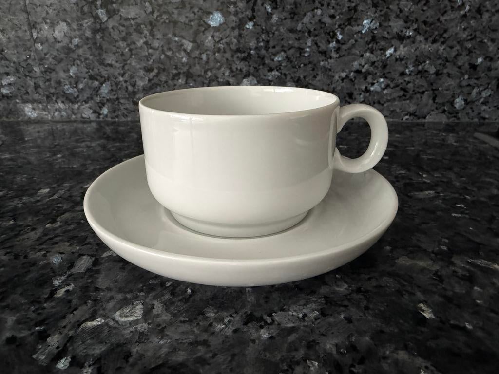 6 Thomas Scandic witte thee kop en schotel, Huis en Inrichting, Keuken | Servies, Ophalen of Verzenden, Zo goed als nieuw, Effen