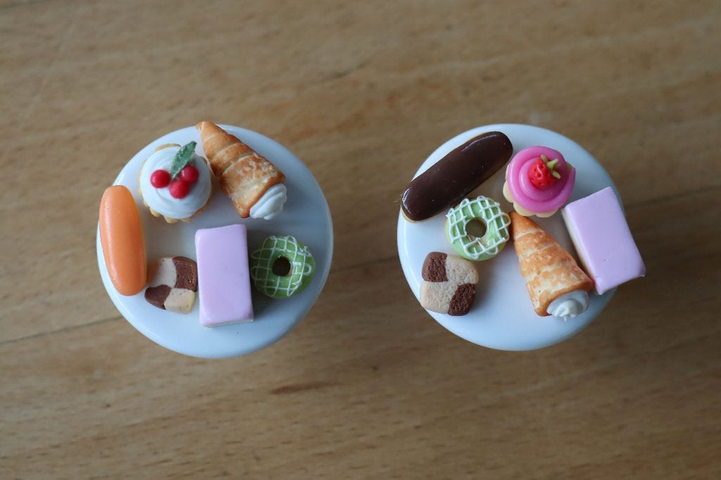 Setjes met gebakjes, donut, roomhoorn, koek, vlaaipunt., Ophalen of Verzenden, Nieuw, Gebruiksvoorwerp