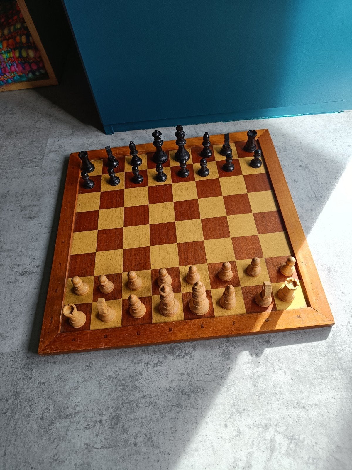 Homas Houten Dam/Schaakbord met Houten Stukken, Ophalen of Verzenden, Gebruikt, Schaken