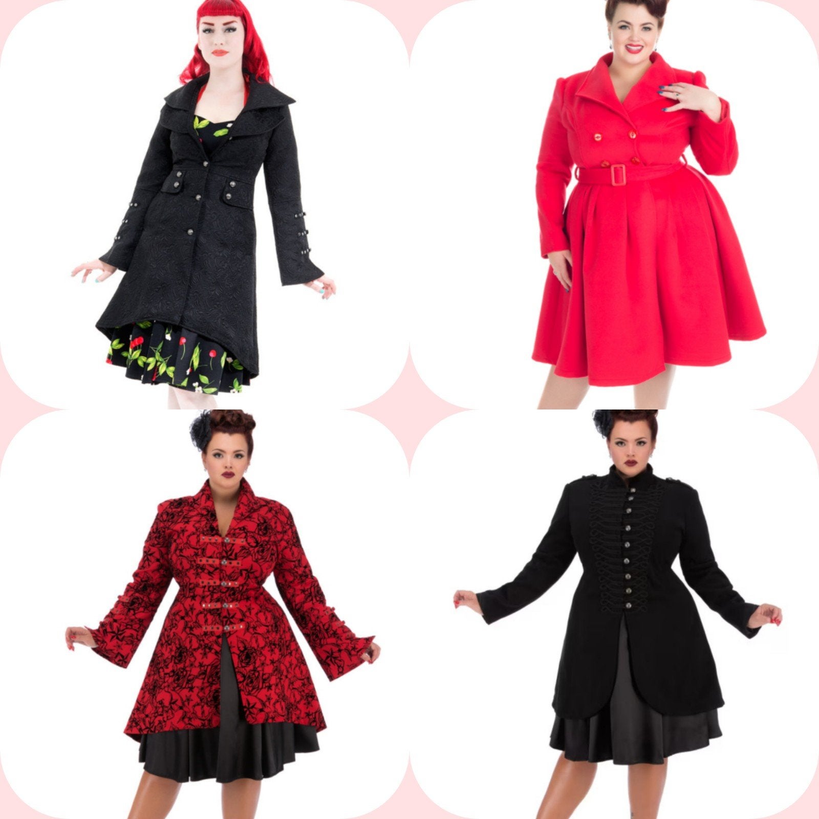 partij Hearts & Roses jassen retro winter plussize, Overige kleuren, Maat 46/48 (XL) of groter, Nieuw, Ophalen of Verzenden