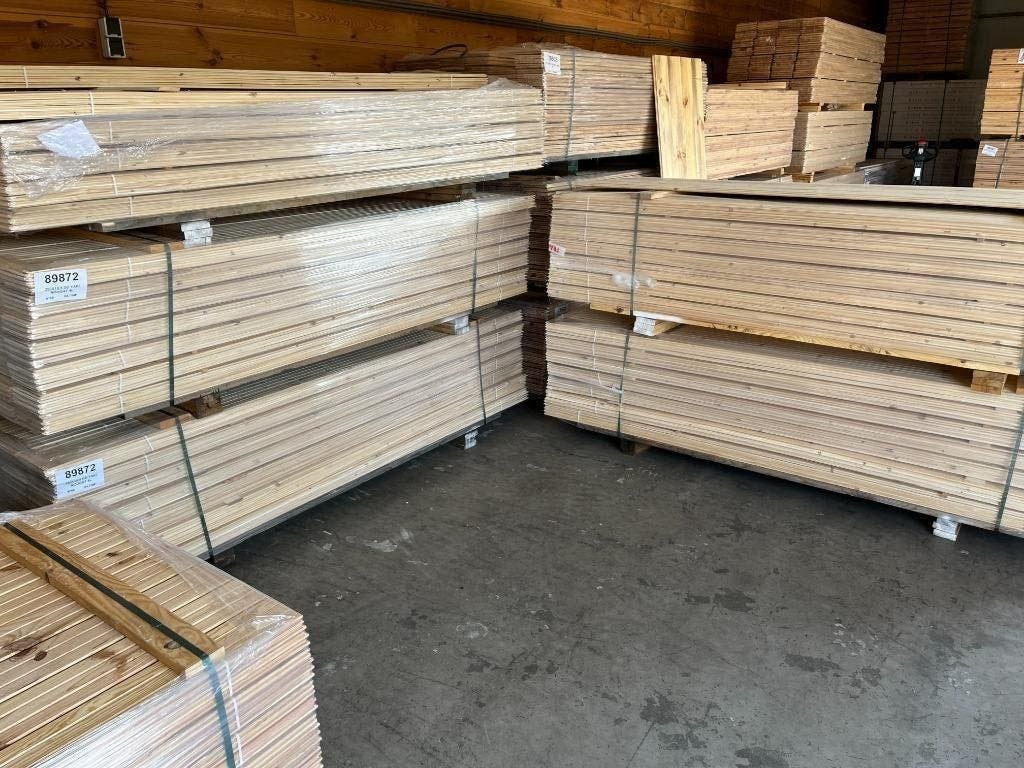 Vuren planken , Wandbeschot, plafonddelen Yaki Nougat 17x185, Ophalen of Verzenden, Nieuw, 75 m² of meer, Parket