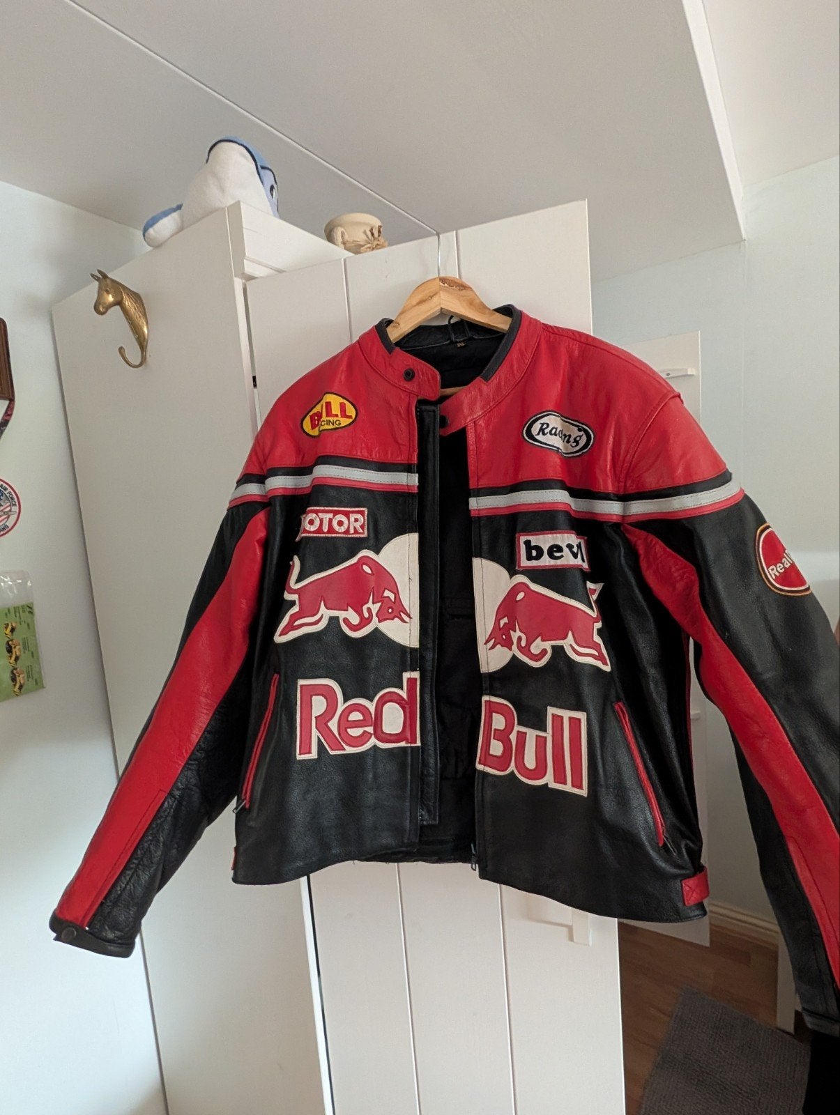 Originele Red Bull Racing Leren Jas - Zwart/Rood, Ophalen, Zwart, Overige maten, Zo goed als nieuw