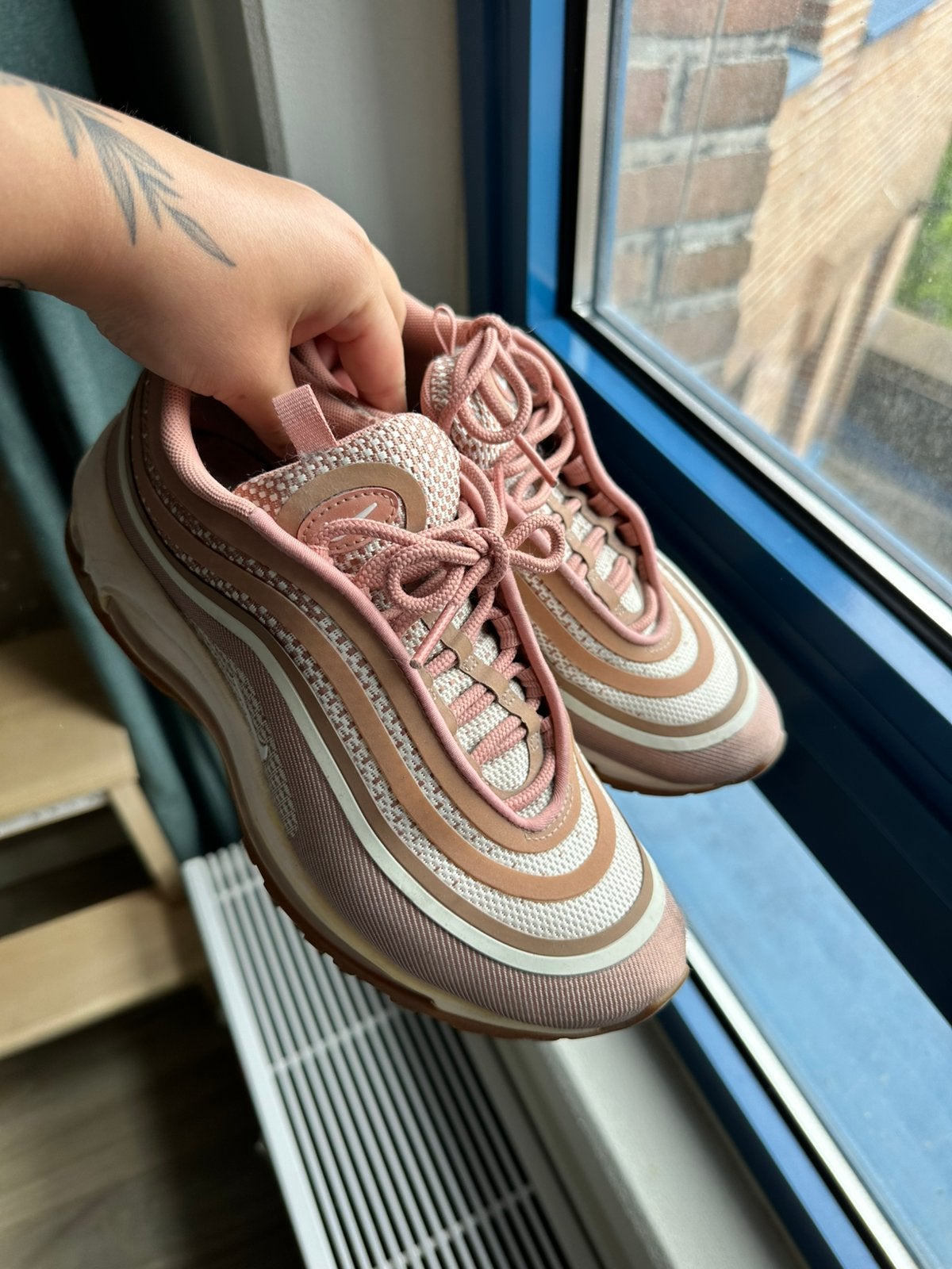 Nike Air Max 97 Ultra Metallic Rose Gold Gum Brown, Verzenden, Sneakers of Gympen, Roze, Gedragen