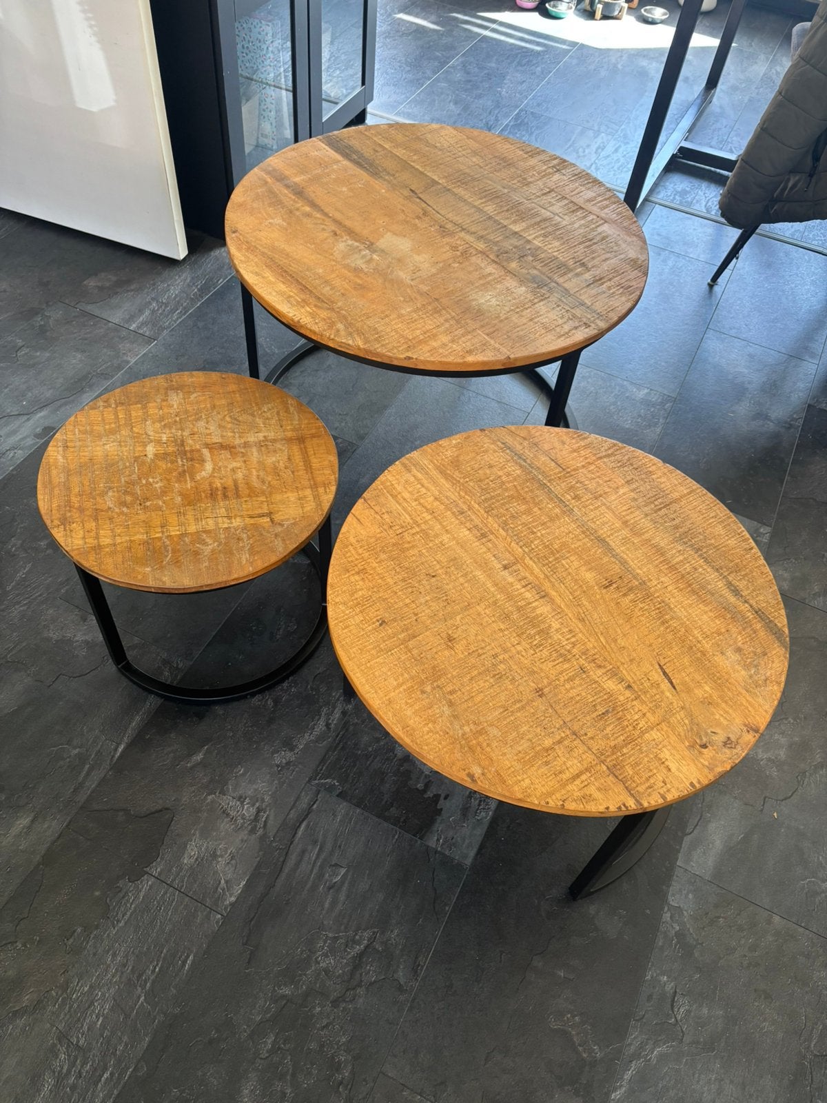3 delige set salontafels, Ophalen, Minder dan 55 cm, Gebruikt, Rond