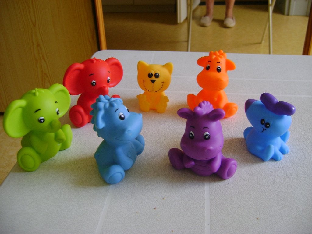 7bad dieren figuren nijlpaard dino olifant poes schaap 8/9cm, Ophalen of Verzenden, Zo goed als nieuw, Dierenspeelgoed