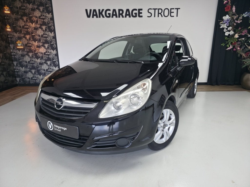 Opel Corsa 1.2-16V Airco | lichtmetaal | originele ohboekje, Auto's, Opel, Zwart, 1229 cc, Zwart, Bedrijf