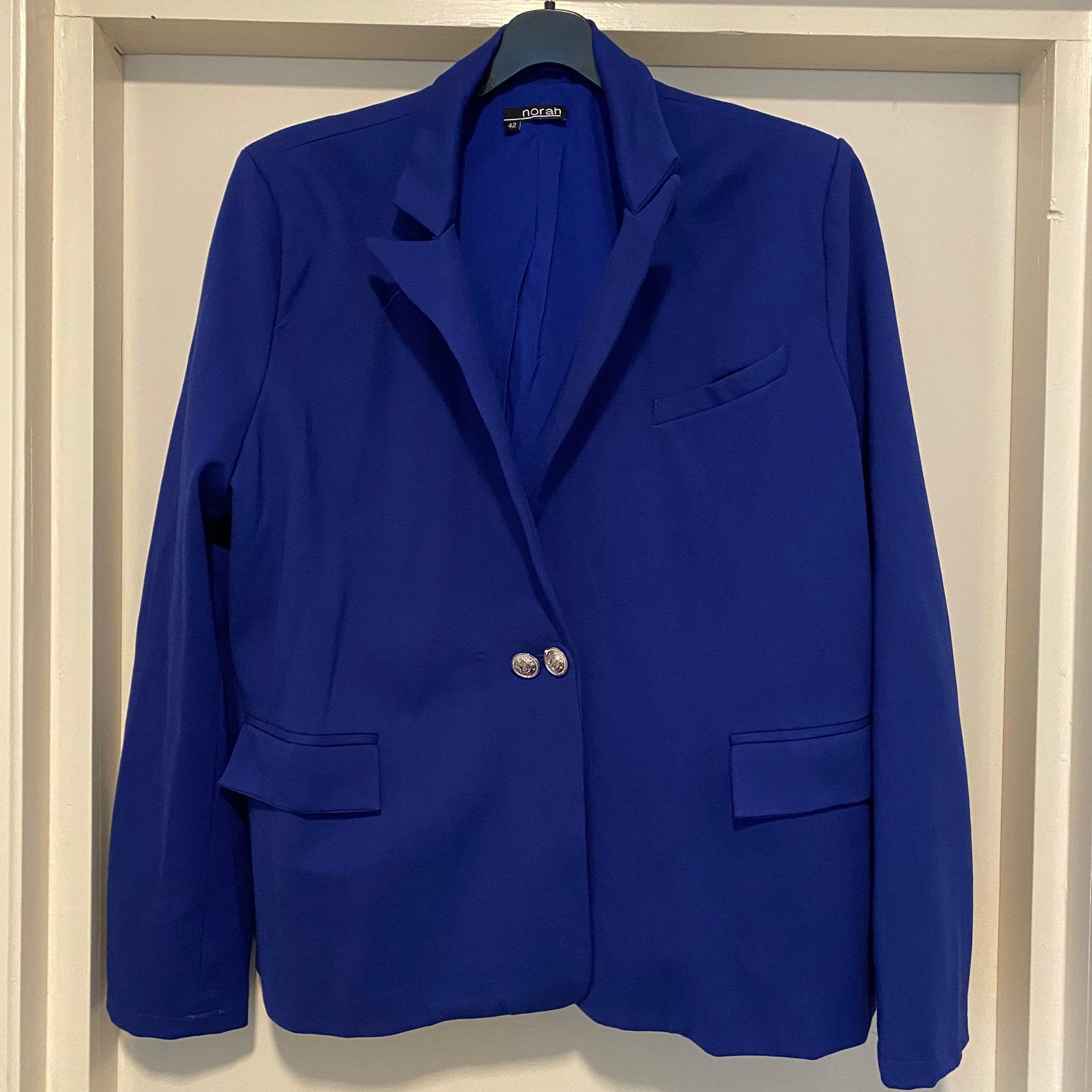 NORAH KOBALT BLAUW TRAVEL STOF JASJE 42, Kleding | Dames, Blauw, Maat 42/44 (L), Ophalen of Verzenden, Jasje