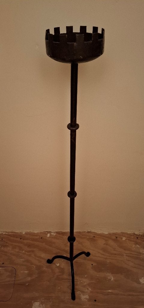 Metalen kaars kandelaar 100 cm hoog, Ophalen of Verzenden, Gebruikt, Metaal, Kaars