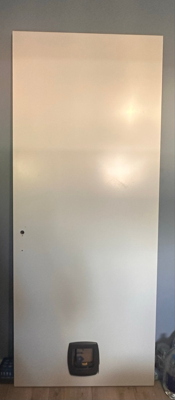 Binnendeur met kattenluik - Wit, Gebruikt, 80 tot 100 cm, Binnendeur, Ophalen of Verzenden