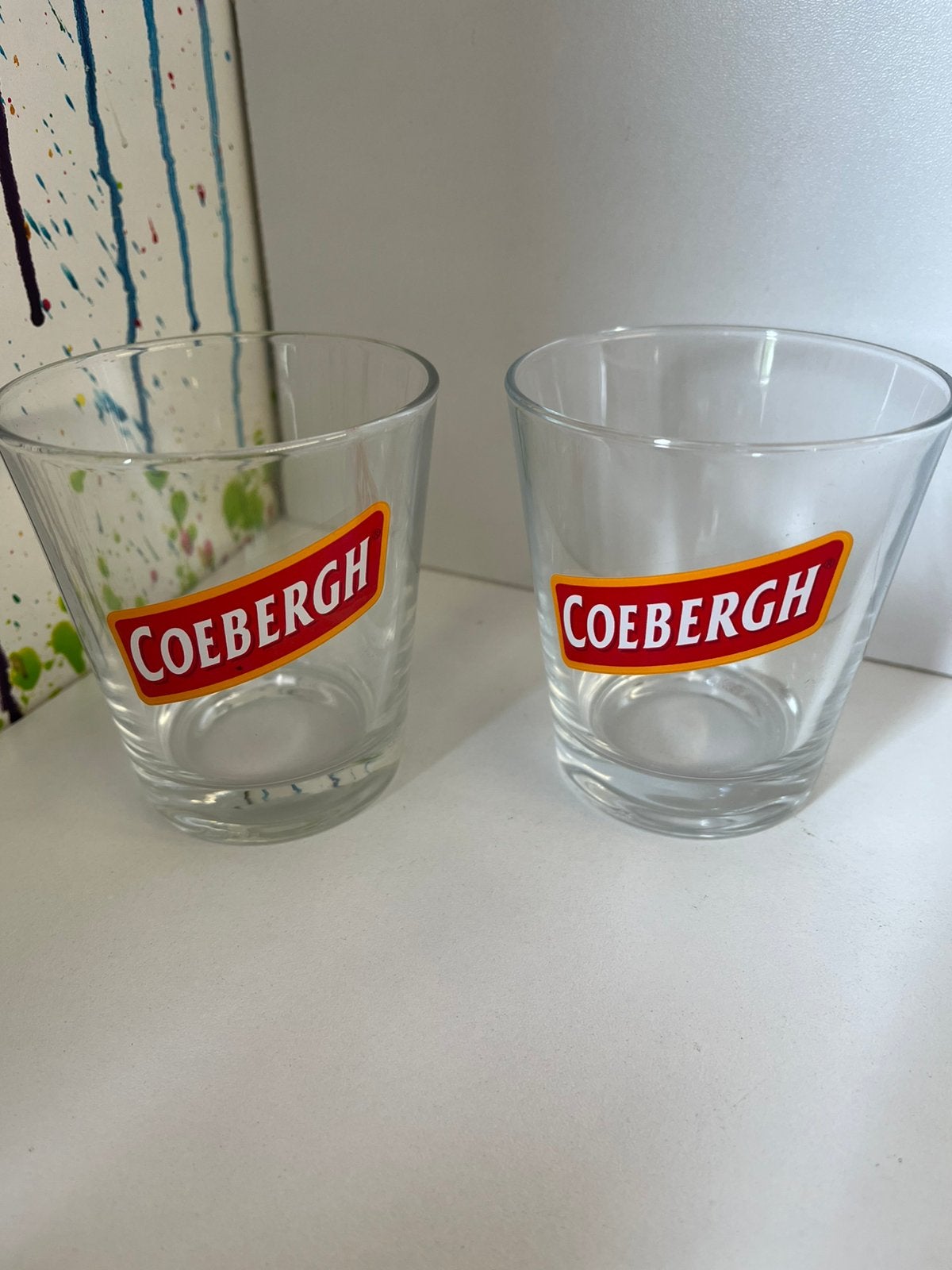 Coebergh glazen set van 2 glazen, Verzamelen, Ophalen of Verzenden, Nieuw, Borrel- of Shotglas
