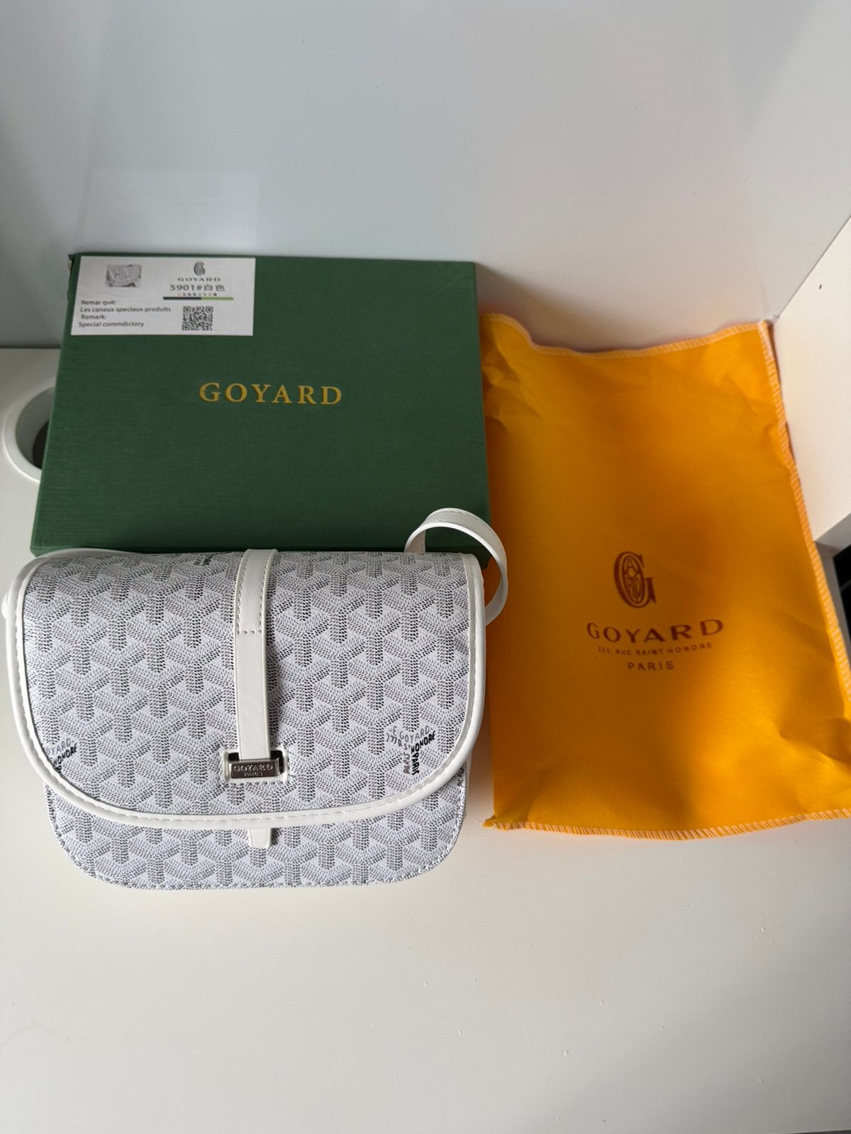 Goyard zijtas silverwit, Verzenden, Zo goed als nieuw, Wit