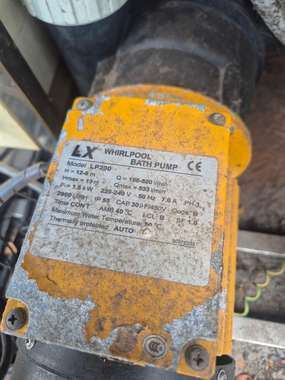 LX Whirlpool LP200 Badpomp - 1.5 kW, 220-240V, Ophalen of Verzenden, Gebruikt, Elektrisch, Overige typen