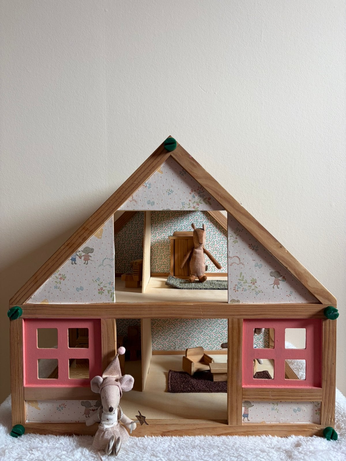 Houten poppenhuis te gebruiken als Maileg muizenhuis, Kinderen en Baby's, Ophalen of Verzenden, Zo goed als nieuw, Poppenhuis