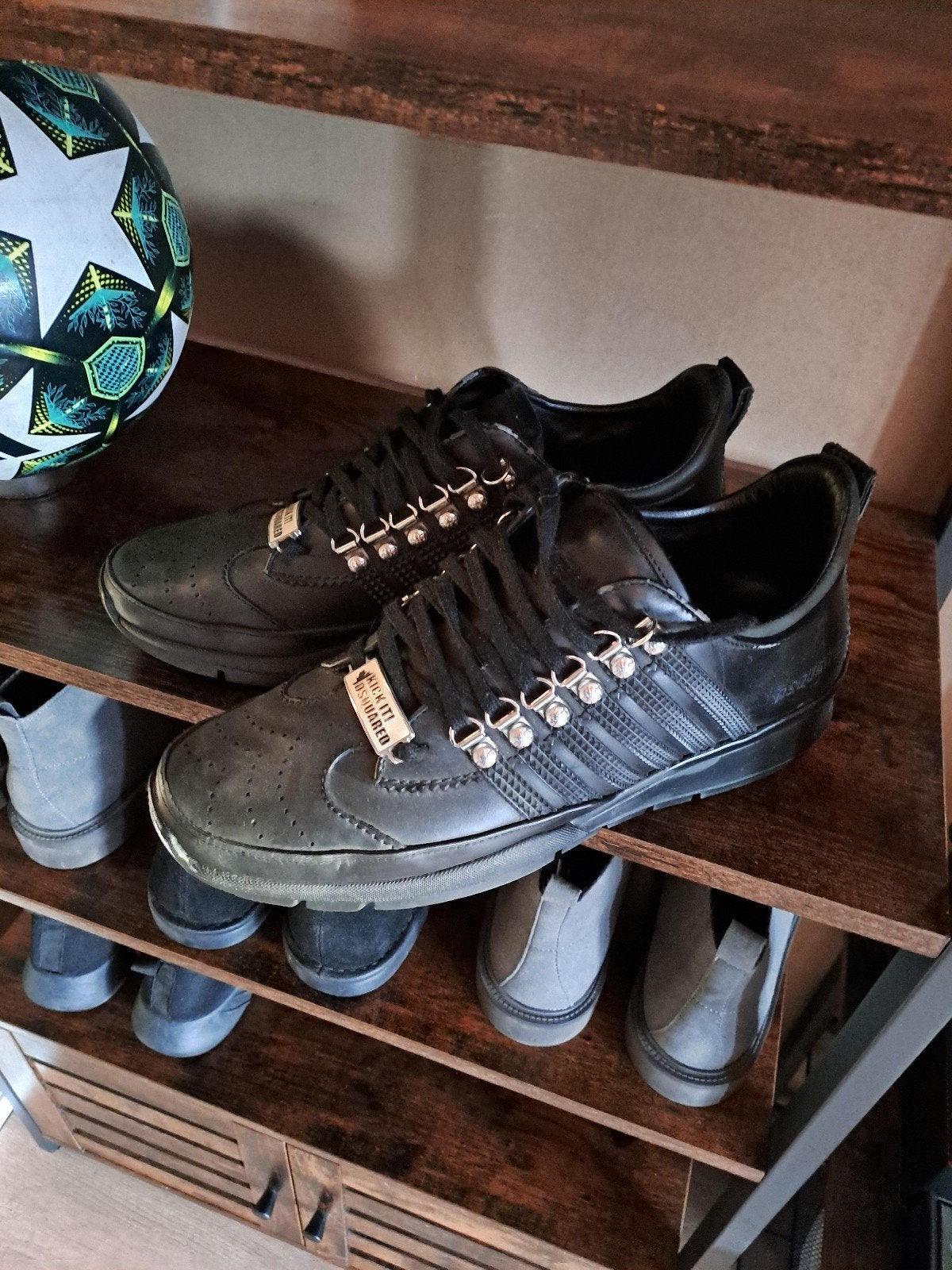 Dsquared2 'Kick It!' sneakers - Zwart, maat 43, Kleding | Heren, Dsquared2, Zwart, Ophalen of Verzenden, Sneakers of Gympen