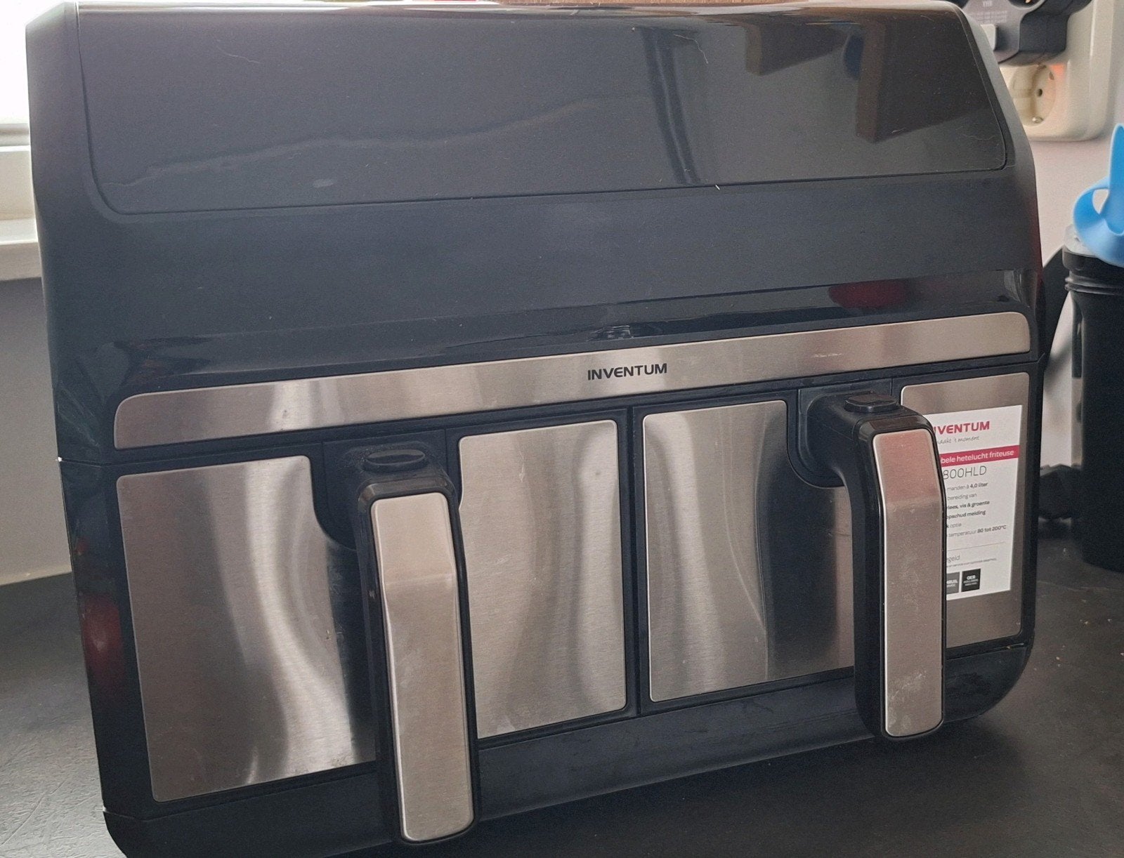 Inventum Airfryer XXL - Dubbele manden, Ophalen, Zo goed als nieuw, Airfryer XXL, 1500 gram of meer