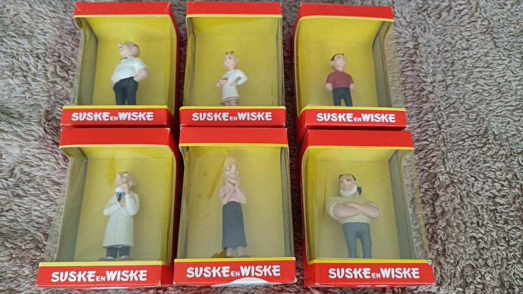 6 Tin Tin / Suske en wiske poppetjes origineel in verpakking, Verzamelen, Stripfiguren, Ophalen of Verzenden, Suske en Wiske, Zo goed als nieuw