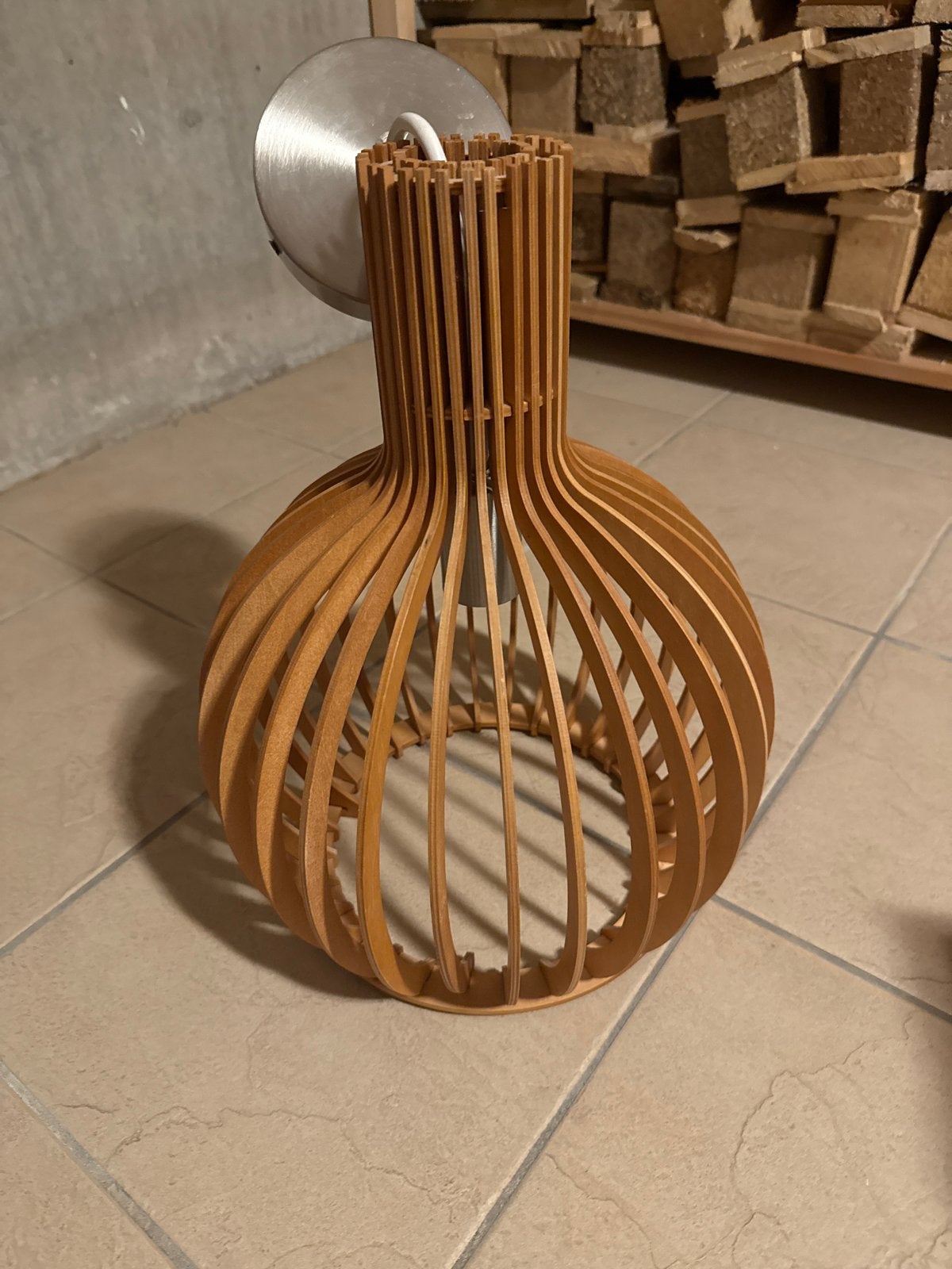 Stijlvolle Houten Hanglamp - Modern Design, Ophalen of Verzenden, Zo goed als nieuw, Hout