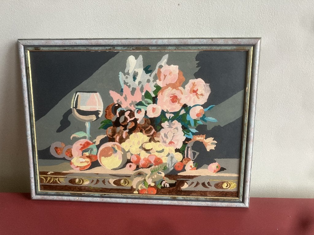 Retro stillleven door vintage "Paint by Numbers", Ophalen of Verzenden