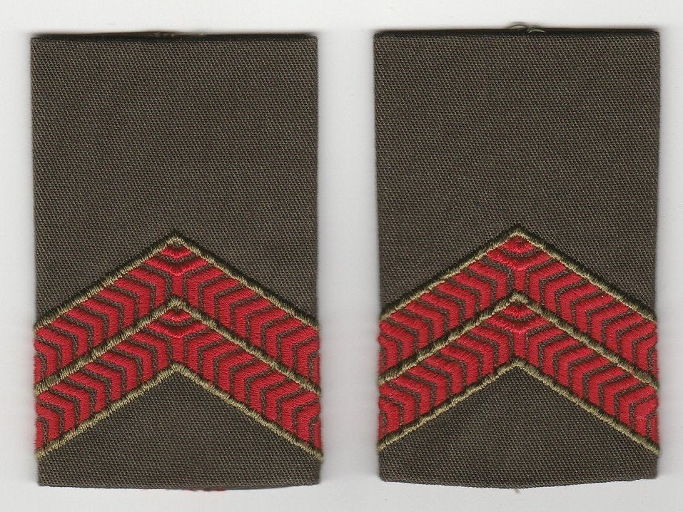 Set rangen epauletten Soldaat 1e kl (A3), Verzenden, Landmacht, Nederland, Embleem of Badge
