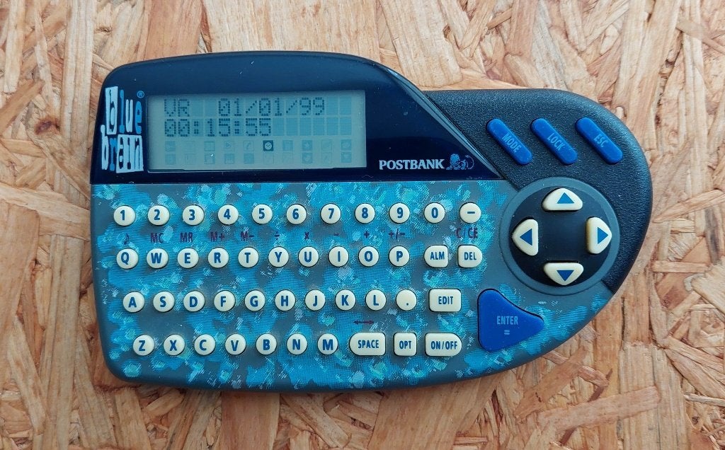 Vintage Blue Brain Postbank organizer 100% werkend, Ophalen of Verzenden, Nieuw