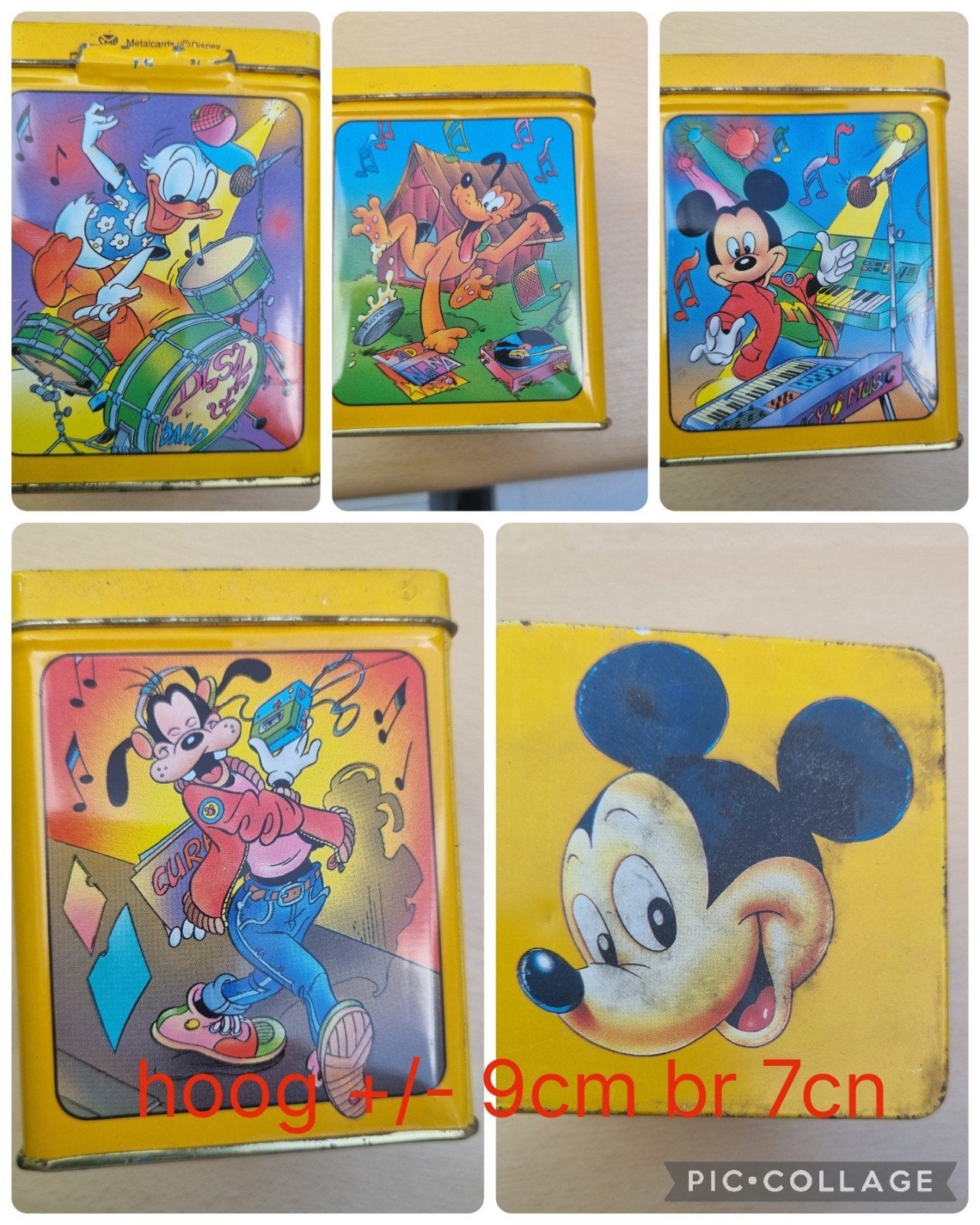 Vintage Disney Blikje: Mickey, Donald, Goofy, Pluto, Verzamelen, Disney, Ophalen of Verzenden, Donald Duck, Gebruikt, Overige typen