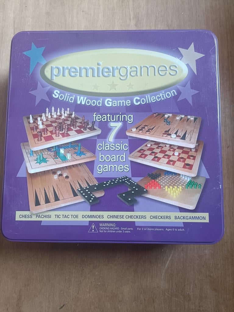 Premiergames 7-in-1 Houten Bordspellen Collectie, Hobby en Vrije tijd, Gezelschapsspellen | Bordspellen, Vijf spelers of meer