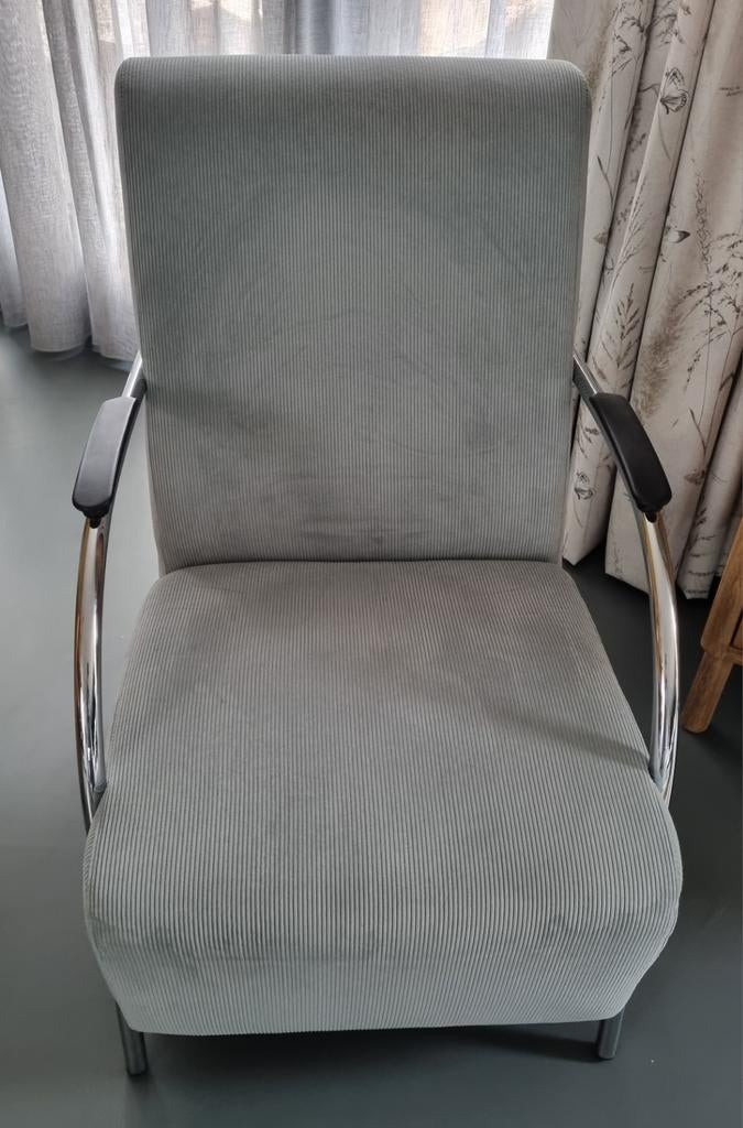 2 Blauwe  stoelen, Huis en Inrichting, Stoelen, Ophalen, Twee, Blauw, Zo goed als nieuw