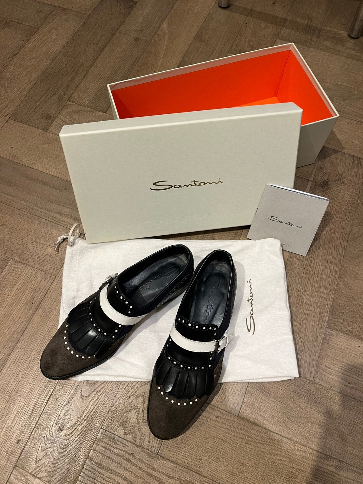 Santoni damesloafer, Instappers, Zo goed als nieuw, Verzenden, Blauw