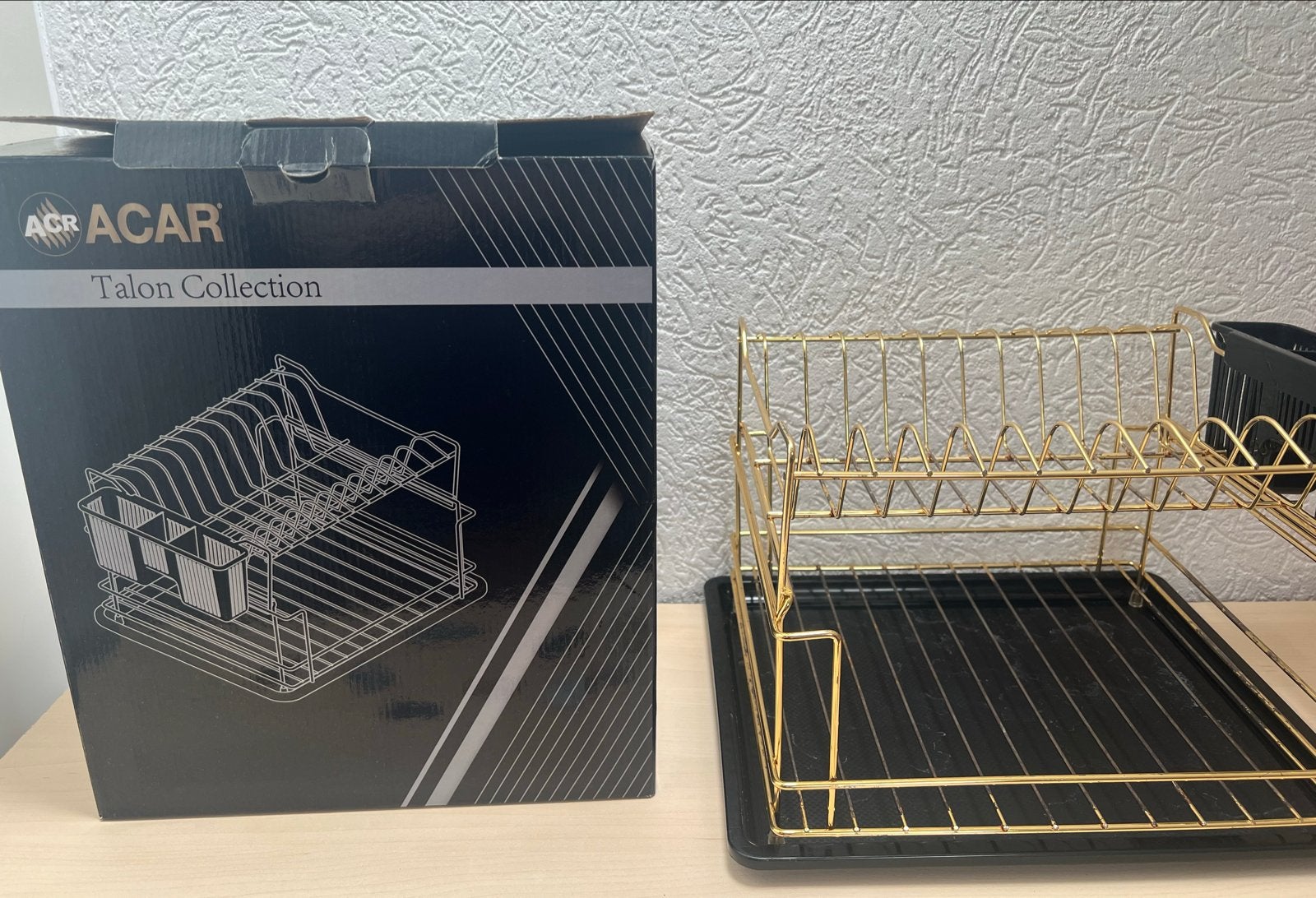 Gouden Afwasrek met Afdruipbak - ACR Talon Collection, Ophalen, Gebruikt, Goud, Bordenrek