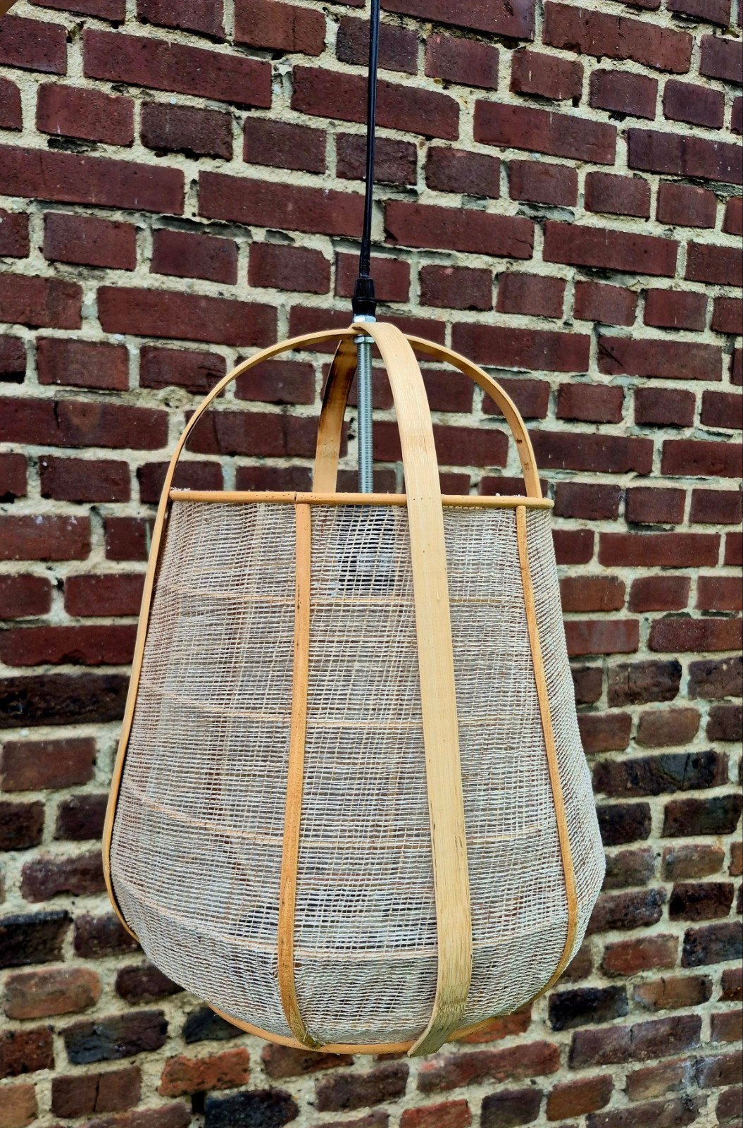 hanglamp, Ophalen, Zo goed als nieuw, Natuurlijk materiaal, E27 (groot)