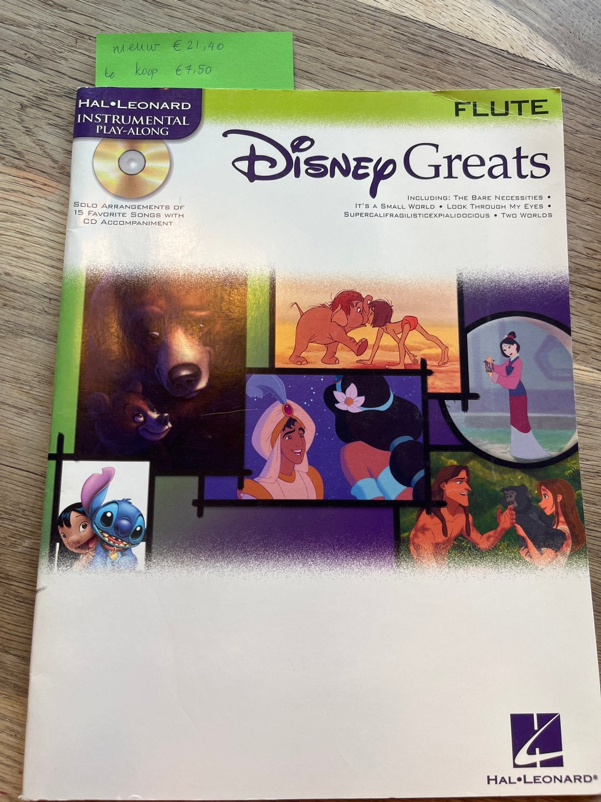 Disney Greats Fluit Boek met CD - Hal Leonard, Ophalen of Verzenden, Zo goed als nieuw, Dwarsfluit