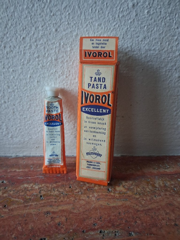 Vintage proefmonster Mijnhardt Ivorol tandpasta, Ophalen