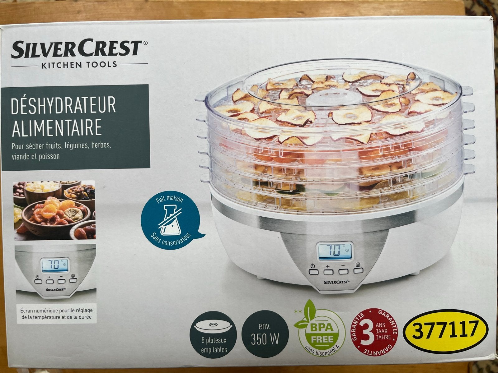 SilverCrest Voedseldroger - Dehydrator SDA 350 A2, Minder dan 50 cm, Wit, Nieuw, Ophalen of Verzenden