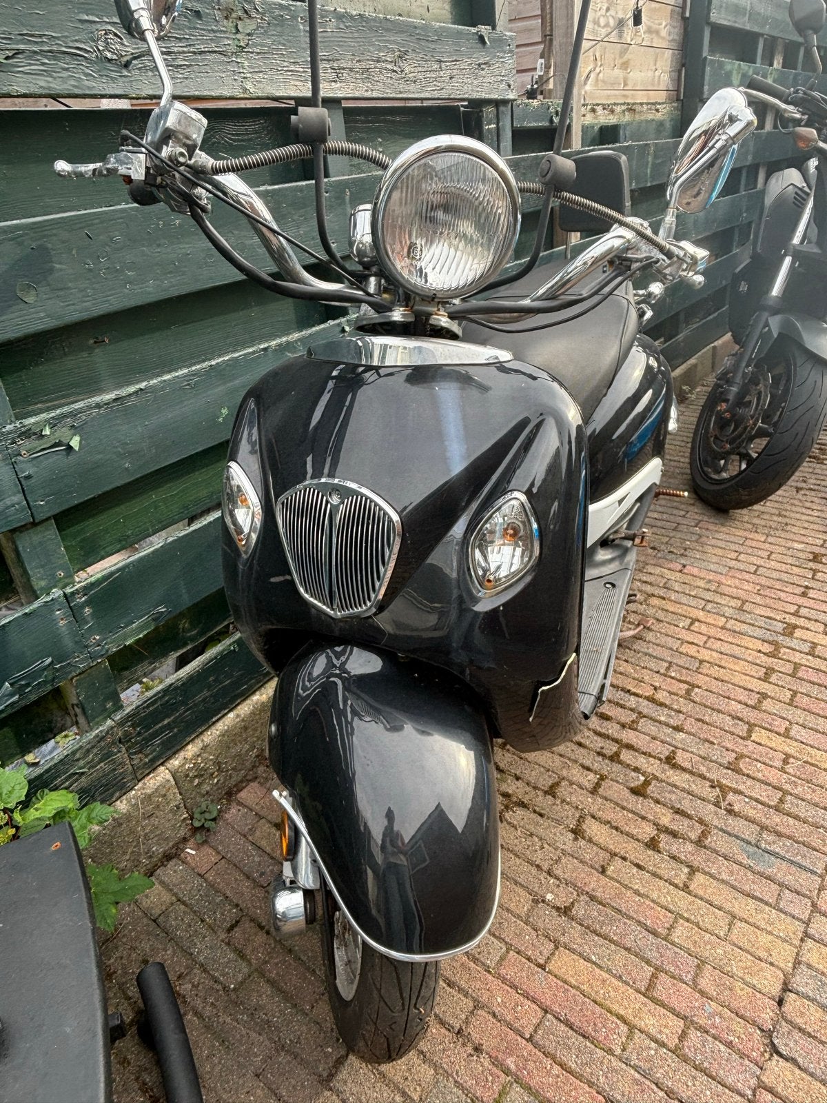La Souris Scooter - Zwarte Retro Scooter, Fietsen en Brommers, Ophalen, Gebruikt, Benzine